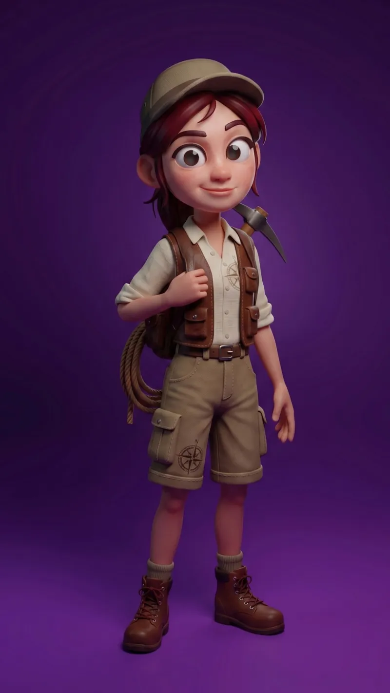3D explorer character