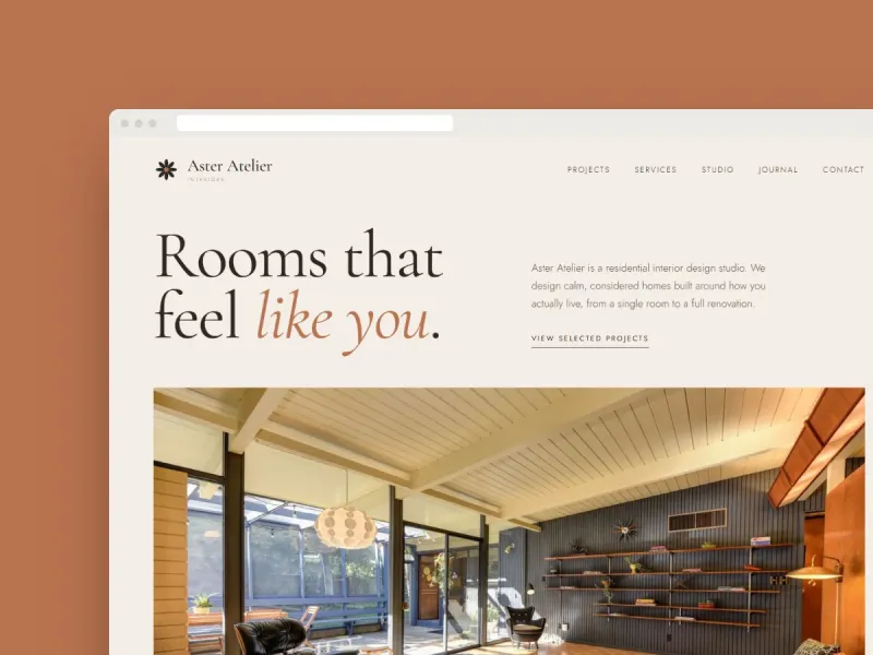 Interior studio website (concept)