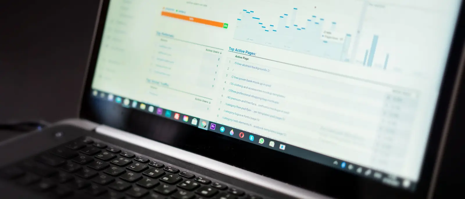 Analytics dashboard on a laptop