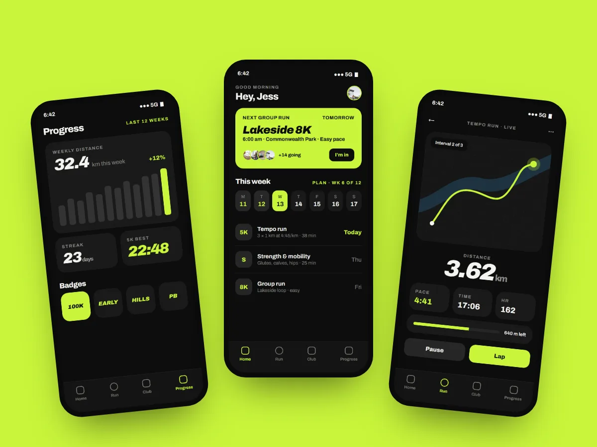 Run club app design (concept)